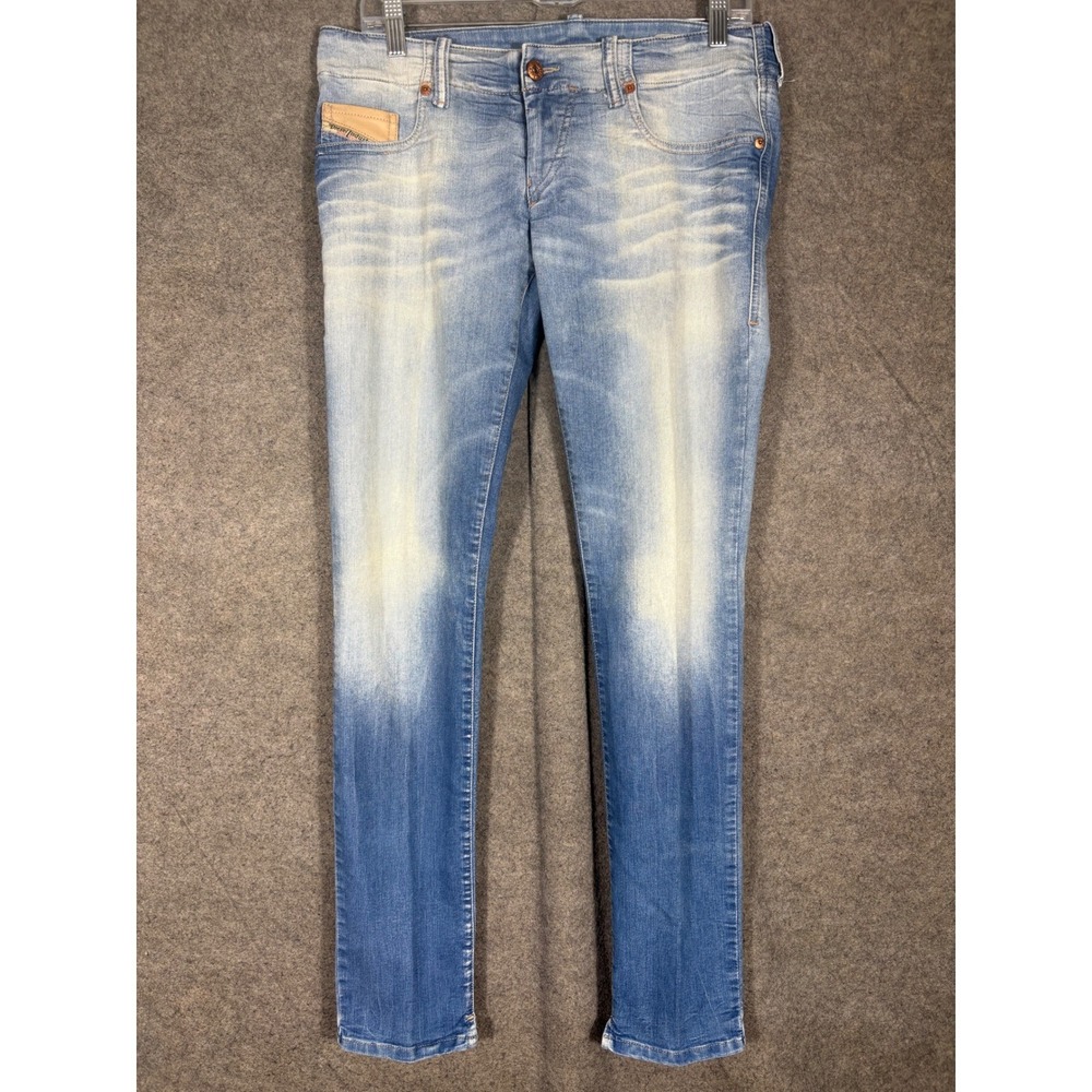 Diesel Grupee Super Slim Skinny Jeans Womens 30x32 Low Waist Light Wash 0602C